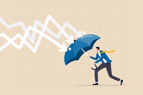Istock 1305250081 Businessman Holding Umbrella To Cover And Protect MED
